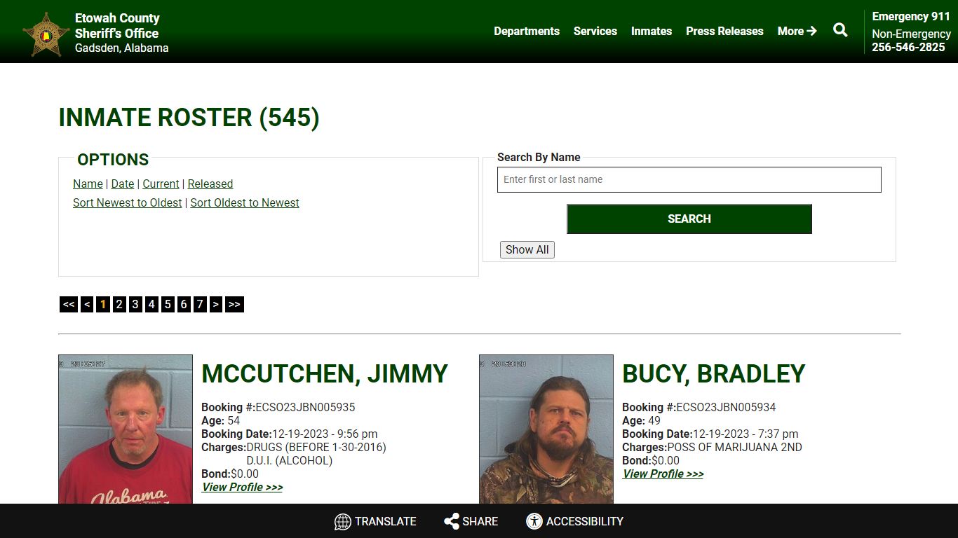 Inmate Roster - Current Inmates Booking Date Descending - Etowah County ...