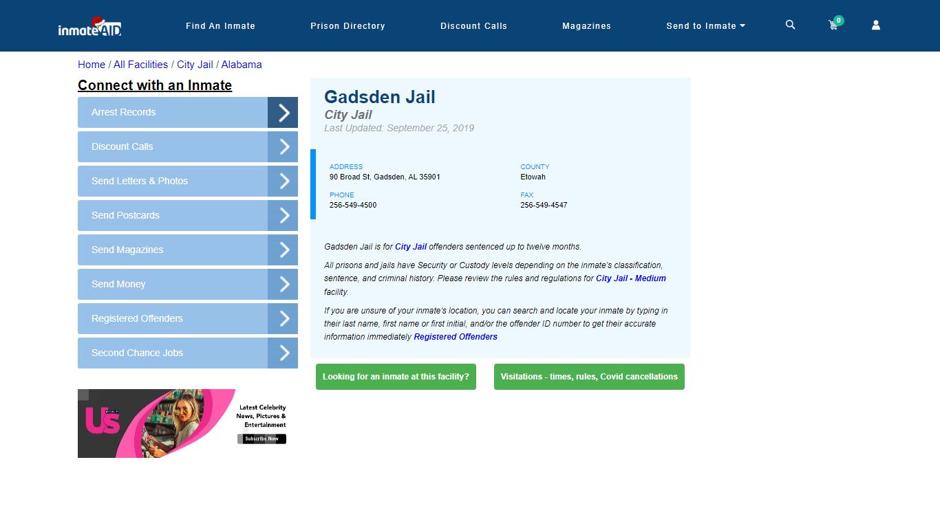 Gadsden Jail | Inmate Locator